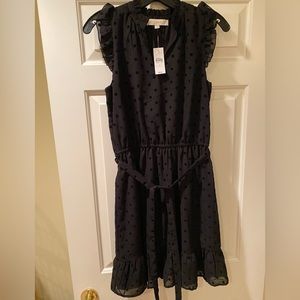 LOFT velvet polka dot dress